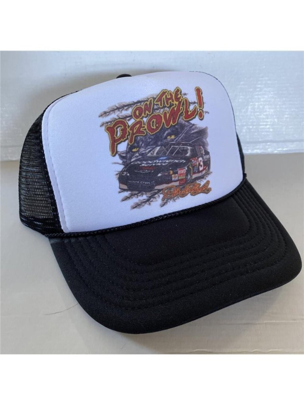 Dale Earnhardt Hat Vintage Black Foam Trucker Cap NASCAR 3 Racing Snapback New - Picture 4 of 5